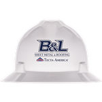 B&L Sheet Metal Logo MSA Full Brim V-Gard Hard Hat