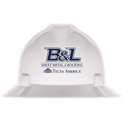 B&L Sheet Metal Logo MSA Full Brim V-Gard Hard Hat